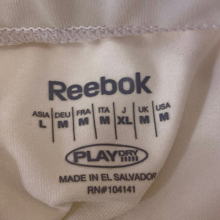 Reebok Playdry Women's White Compression Athletic Workout Fitness Biker Shorts M