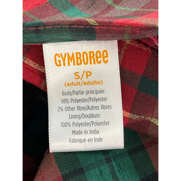 New Gymboree Women's Red Plaid Short Sleeve Tie Waist A Line Midi Dress Size S
