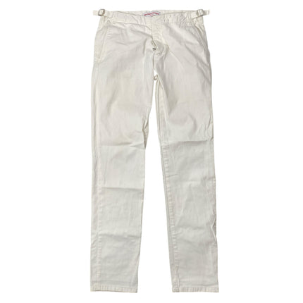 Orlebar Brown Women's White Mid Rise Slim Fit Chino Skinny Denim Jeans Pants 30