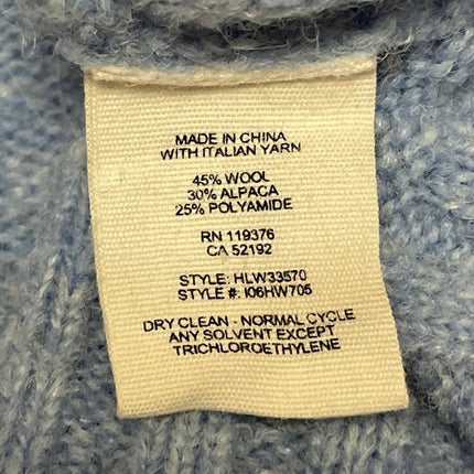 Helmut Lang Women's Blue Wool Crew Neck Long Sleeve Knit Pullover Sweater Size S