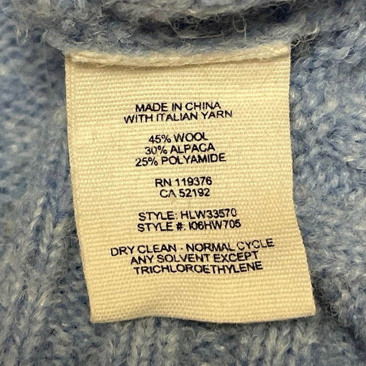 Helmut Lang Women's Blue Wool Crew Neck Long Sleeve Knit Pullover Sweater Size S