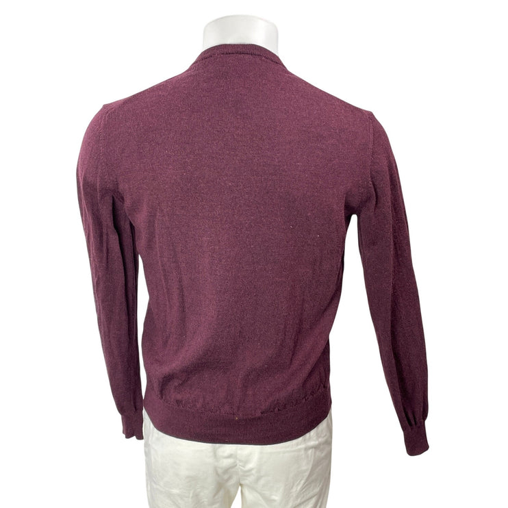 Octobre Edition 100% Merino Wool Mens Red Maroon Long Sleeves Sweater Top Size L
