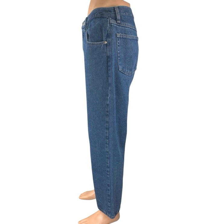 Wrangler Men's Blue Straight Leg Relaxed Fit High Waist Denim Jeans Pants Sz 33