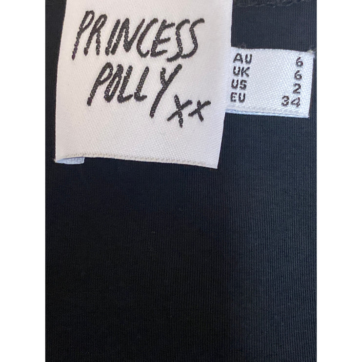 Princess Polly Ellery Women's Scoop Neck Long Sleeve Seamless Bodysuit Top Sz 2