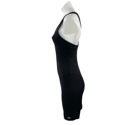 Alo Yoga Black Sleeveless Activewear Athletic Crossback V-neck Jumpsuit Romper S