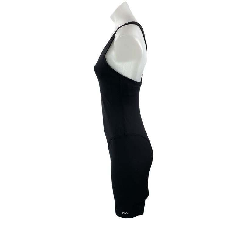 Alo Yoga Black Sleeveless Activewear Athletic Crossback V-neck Jumpsuit Romper S