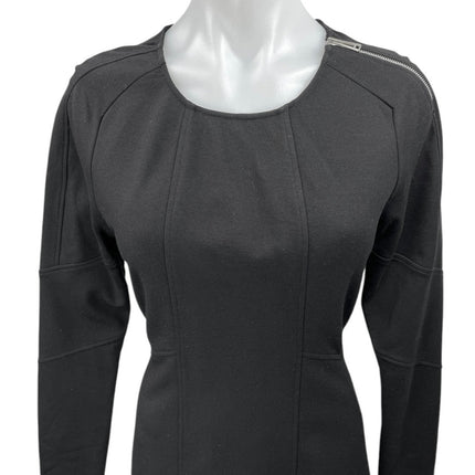 Belstaff Women's Black Long Sleeve Zip Shoulder Mini Fit & Flare Dress Size 8