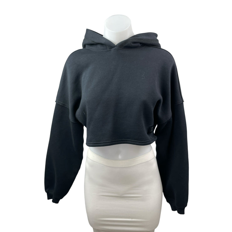 Savage X Fenty Women's Black Long Sleeve Crop Sweater Hoodie Sweatshirt Top 0-2