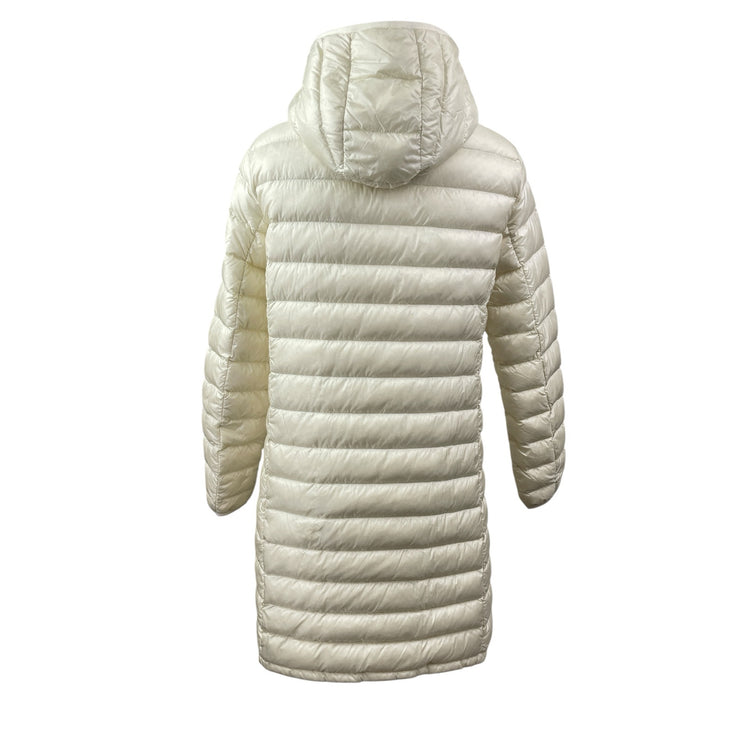 Aritzia Babaton Hudson Women's Cream Hooded Long Sleeve Puffer Coat Jacket Sz S