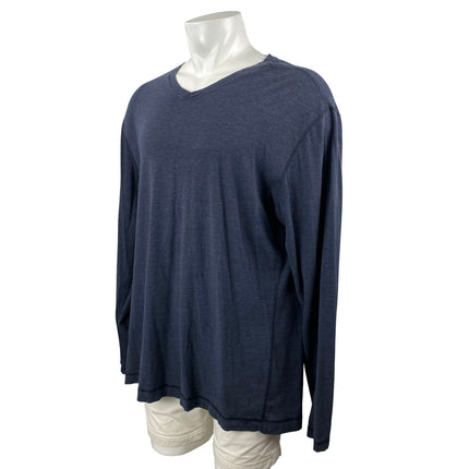 Lululemon Men's Blue V Neck Long Sleeve Sweater Sweatshirt Tee T-Shirt Top Sz XL
