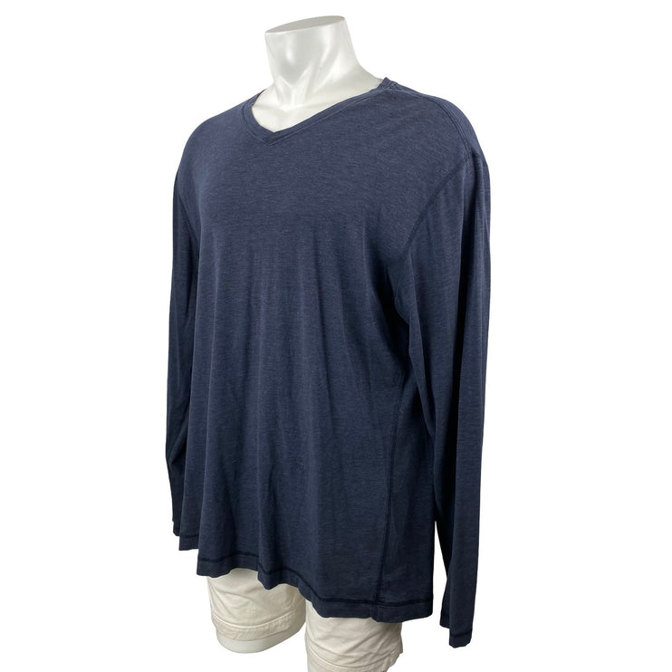 Lululemon Men's Blue V Neck Long Sleeve Sweater Sweatshirt Tee T-Shirt Top Sz XL