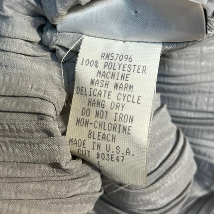 Nicola Women's Gray Silver Sleeveless Mock Neck Pleated Plisse Blouse Top Size L