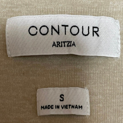 Aritzia Contour Women's Beige Long Sleeves Slim Crew Neck Tee T-shirts Top Sz S