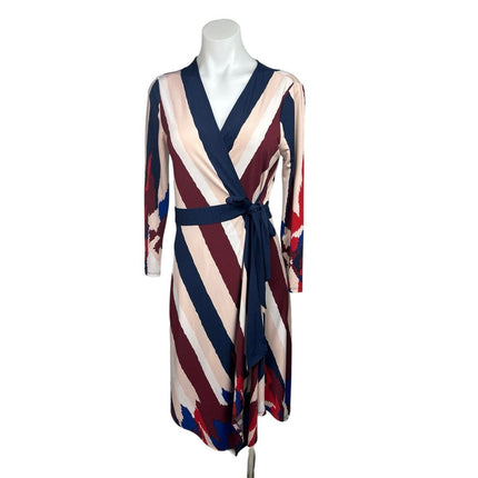 BCBGMAXAZRIA Multicolor Isabella Striped Asymmetrical Long Sleeve Wrap Brie BCBGMAXAZRIA Multicolor Isabella Striped Asymmetrical Long Sleeve Wrap Brie