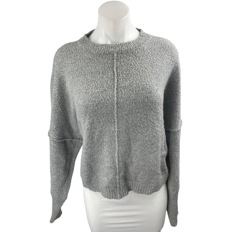 Missguided Women's Gray Long Dolman Sleeve Seam Crewneck Sweater Top Size S
