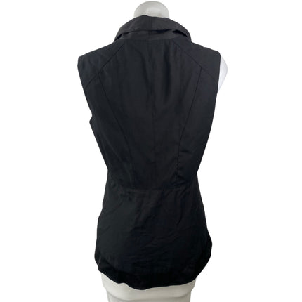 Bebe Women's Black Sleeveless Shawl Collar Career Vest Blazer Coat Jacket Size S