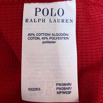Polo Ralph Lauren Sleepwear Men's Red Embroidered Bear Knit Long Sleeve Top Sz M