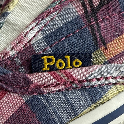 Polo Ralph Lauren Keaton Multicolor Plaid Slip On Round Toe Sneakers Shoes Sz 11