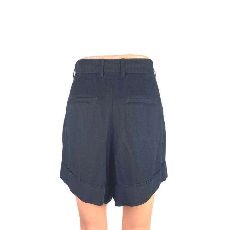 Abercrombie & Fitch Women's Black High Rise Pleated Casual Bermuda Shorts Size M