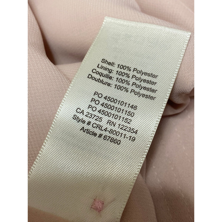 Aritzia Wilfred Women's Light Pink Ruffle Short Sleeve Mini Wrap Tie Dress Sz S