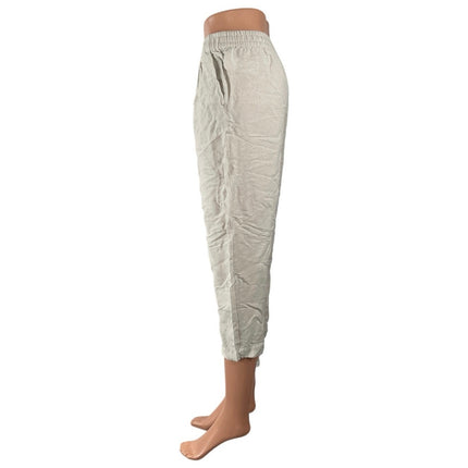 Madewell Lightspun White Linen High Rise Barrel Carrot Tapered Trousers Pants XS