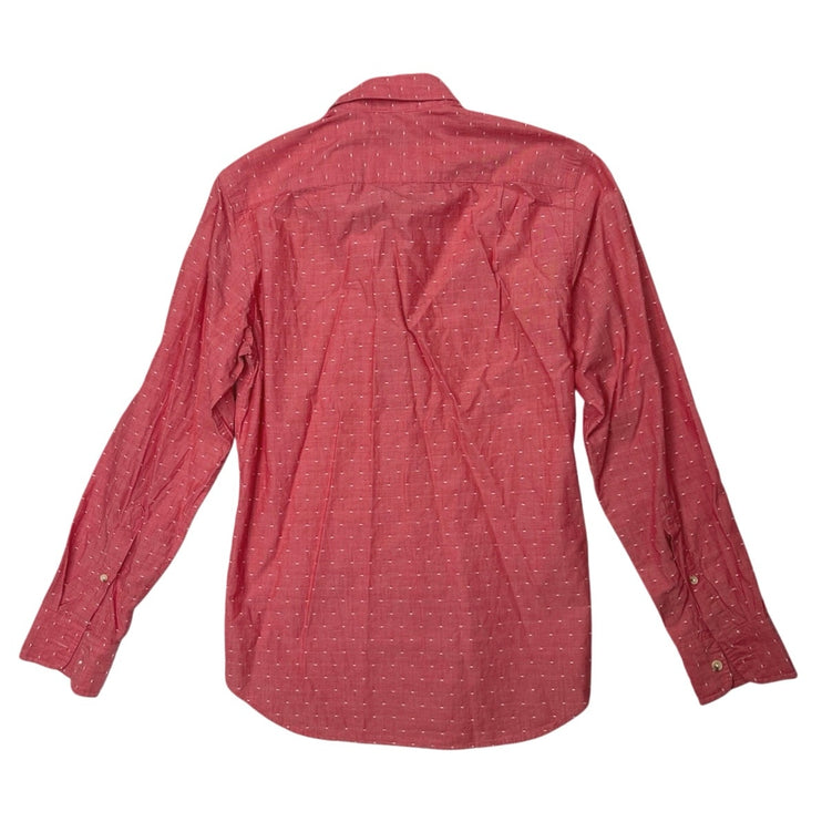 Vintage J.Crew Men's Pink Red Button Down Long Sleeve Collar Pocket Shirt Top XS