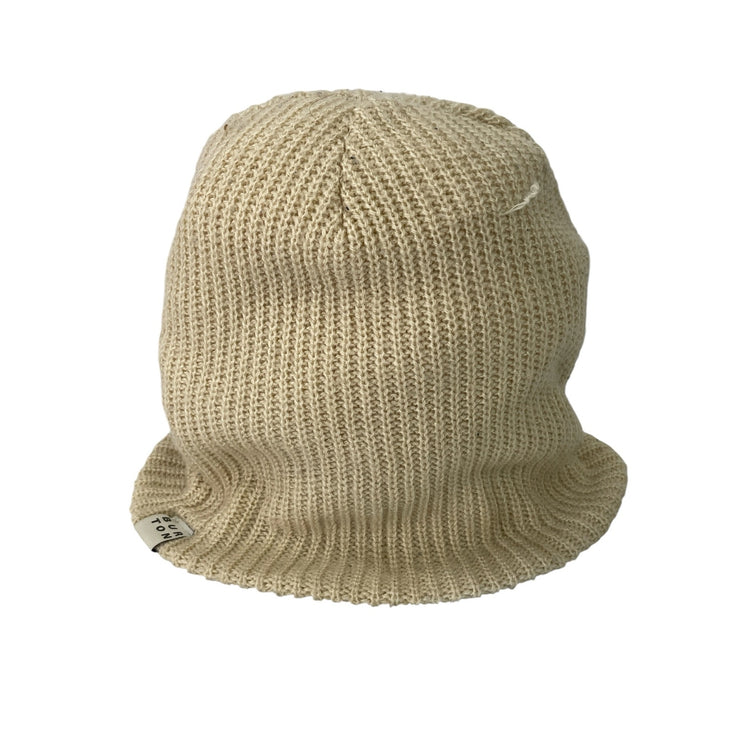 Burton Women's Cream Beige Ribbed Knit Winter Snow Bonnet Beanie Hat Cap OS