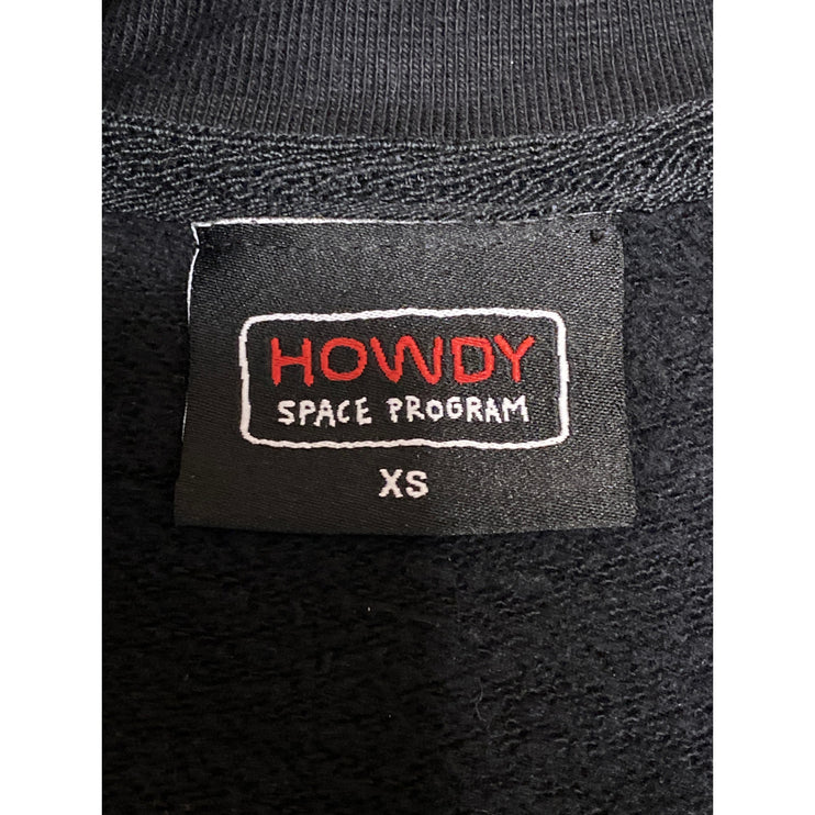 Howdy Space Program Black Logo Crew Neck Long Sleeve Sweater Sweatshirt Top S
