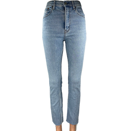 Abercrombie & Fitch The 90s Slim Straight High Rise Blue Denim Jeans Size 24