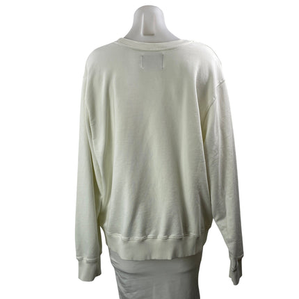Lingua Franca Women's White Crows Nest Crew Long Sleeve Sweatshirt Top Size XL