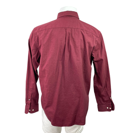 Banana Republic Men Red Camden Standard Oxford Long Sleeve Button Up Shirt Top L