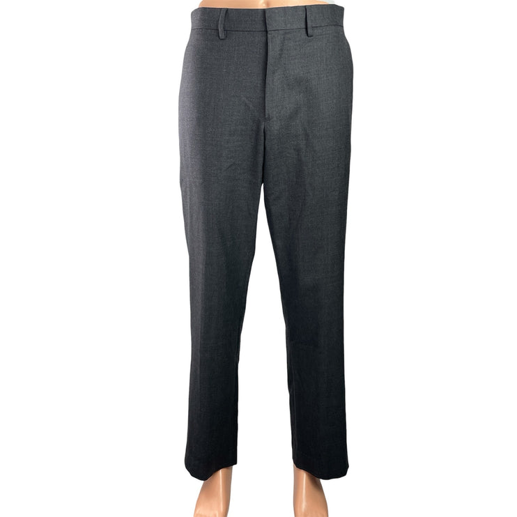J.Crew Bowery Men's Gray High Waist Straight Leg Tailored Trousers Dress Pants L