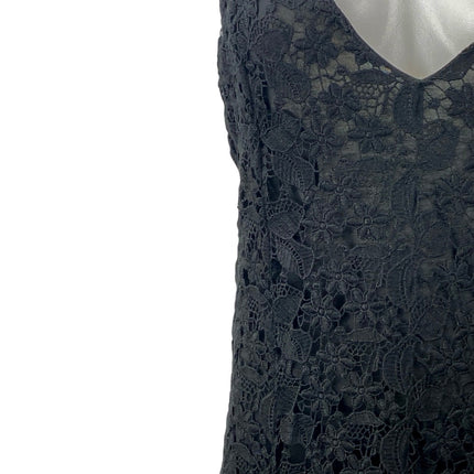 Polo Ralph Lauren Black Floral Lace Sleeveless Cami Camisole Midi A-Line Dress M