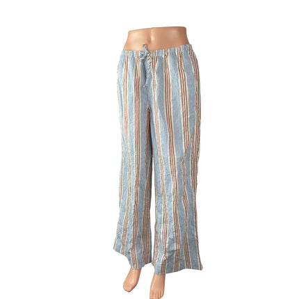 Urban Outfitters Women's Stripes High Rise Palazzo Wide Leg Trousers Pants Sz M