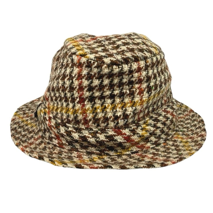 Vintage Unisex Millars Irish Wool Houndstooth Tweed Woven Hipster Bucket Hat