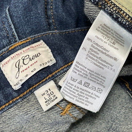 J.Crew Mens Blue High Waisted Medium Wash Slim Straight Leg Denim Jeans Pants 31