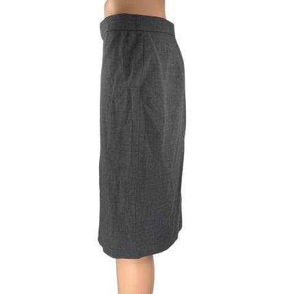 J.Crew Dark Gray Wool High Waist Zipper Knee Length Straight Pencil Skirt Size 2