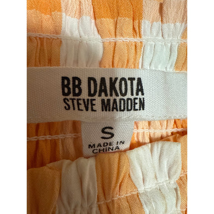 Steve Madden BB Dakota Orange White Checkered Sleeveless Cami A-line Dress Sz S