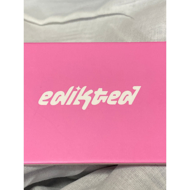 NEW Edikted Blue White Seersucker Striped Tiered Lace A Line Mini Skirt Size M