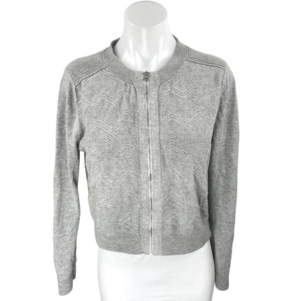 Banana Republic Gray Chevron Long Sleeve Zip Up Cardigan Sweater Top Size M