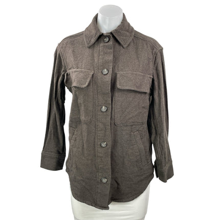 Everlane Women's Brown Long Sleeves Button Front Utility Shirt Jacket Shacket XS