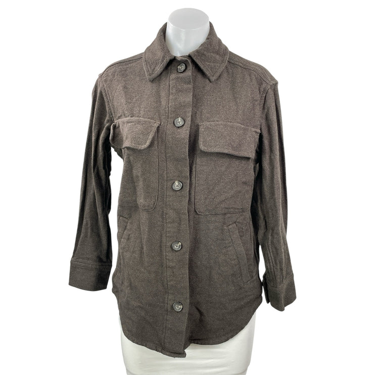 Everlane Women's Brown Long Sleeves Button Front Utility Shirt Jacket Shacket XS