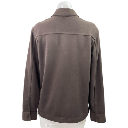 H&M Women's Brown Chest Pocket Long Sleeve Button Down Overshirt Top Size S