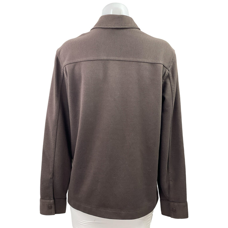 H&M Women's Brown Chest Pocket Long Sleeve Button Down Overshirt Top Size S