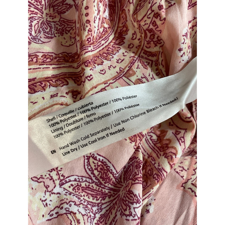 BOG Collection Pink Coral Floral Paisley Bustier Fit & Flare Mini Dress Size M