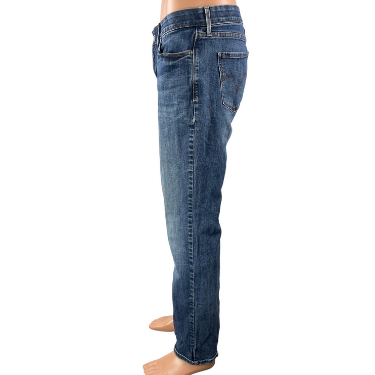 Levi's Men's Blue High Waisted Faded Relaxed Fit Straight Denim Jeans Pants 14M
