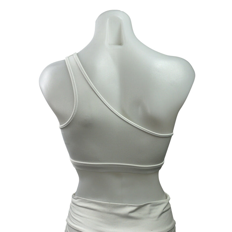 Gymshark White One-shoulder Sleeveless ActiveWorkout Sports Bra Crop Tank Top S