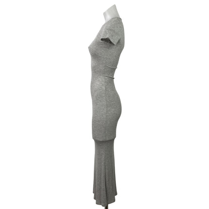 Aritzia The Group Babaton Heather Gray Short Sleeve Knit Maxi Bodycon Dress XS