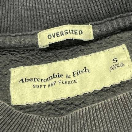 Abercrombie & Fitch Women's Navy Blue Wolf Graphic Fleece Sweatshirt Top Size S