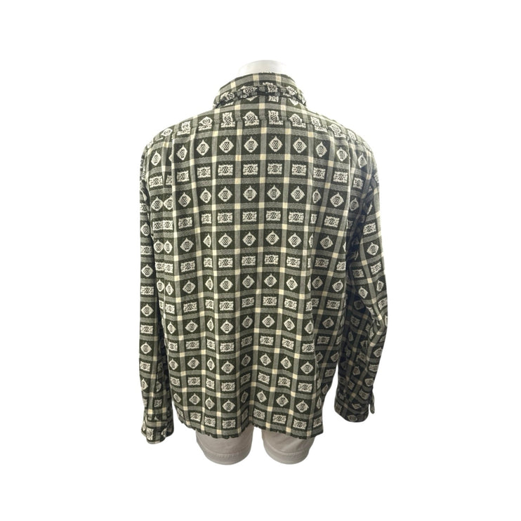 Corridor Mens Multicolor Argyle Geometric Knit Long Sleeve Button Down Shirt XXL